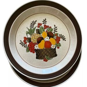 Vintage Fruit Basket Dinner Plates Set of 2 Japan